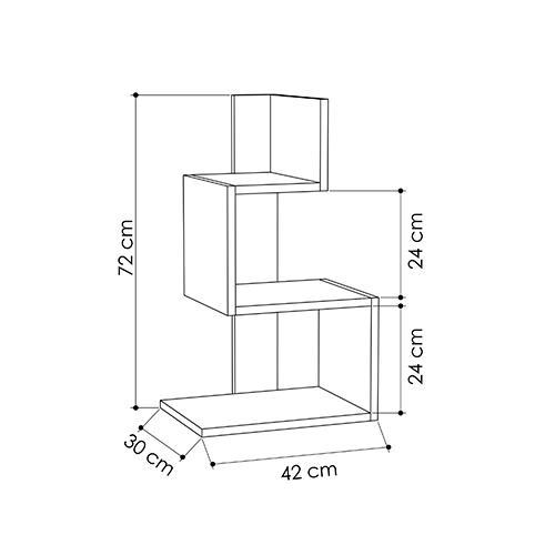 Стол приставной трехъярусный белого цвета ROSIE SIDE TABLE WHITE OAK в Екатеринбурге