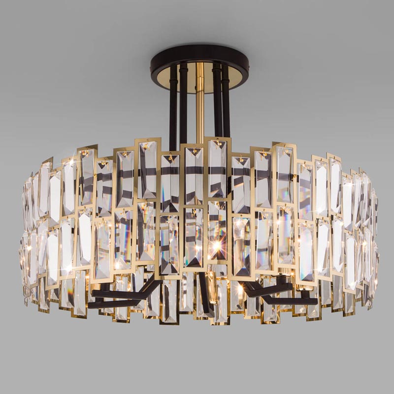 Потолочная люстра Darkness Chandelier gold 53 Черный Прозрачный (Transparent) Золотой в Екатеринбурге | Loft Concept 