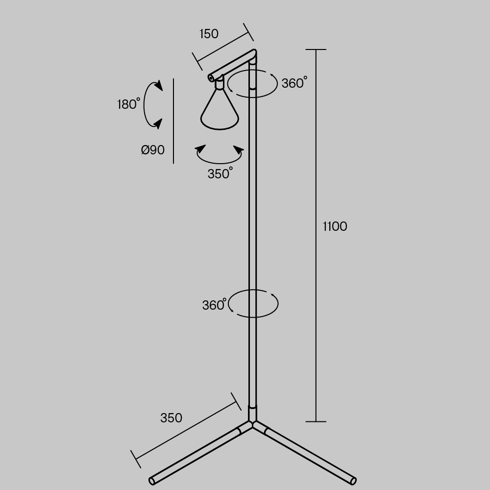 Напольный торшер светодионый Stripe 3000К 20Вт в Екатеринбурге