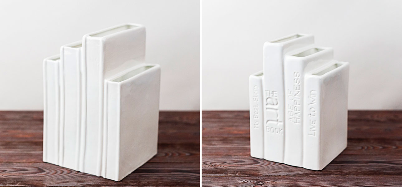 Ваза Стопка книг 4 отверстие - фото