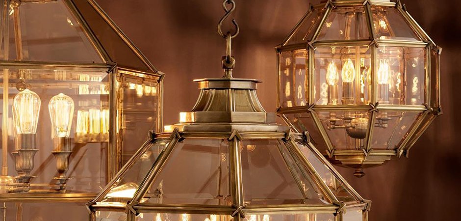 Люстра Lantern Owen Brass M - Loft-Concept в Екатеринбурге