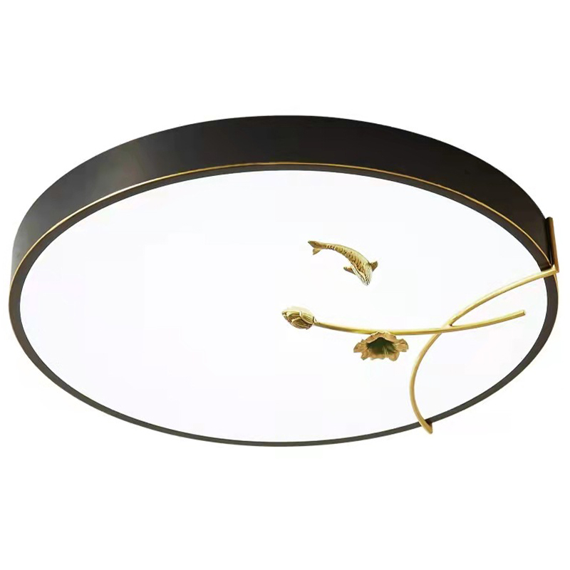 Круглый потолочный светильник Gold Fish Round Ceiling Lamp Black Черный Черный Белый Зеленый в Екатеринбурге | Loft Concept 