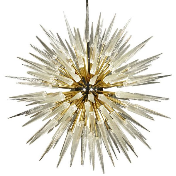 Murano Spike  Sputnik Rock Chandelier Золотой Черный Прозрачное Стекло в Екатеринбурге | Loft Concept 