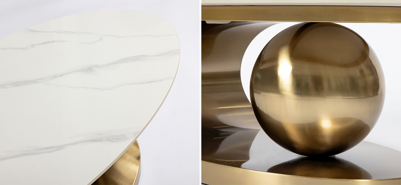 Кофейный столик с металлическим подстольем Kronos - фото №1