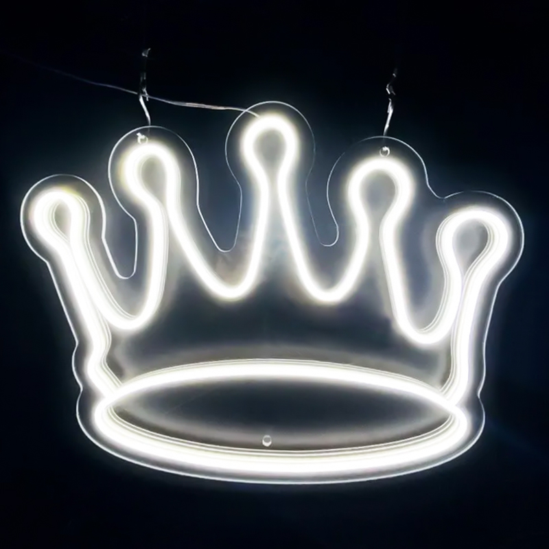 Неоновая настенная лампа Crown Neon Wall Lamp Белый Прозрачный в Екатеринбурге | Loft Concept 