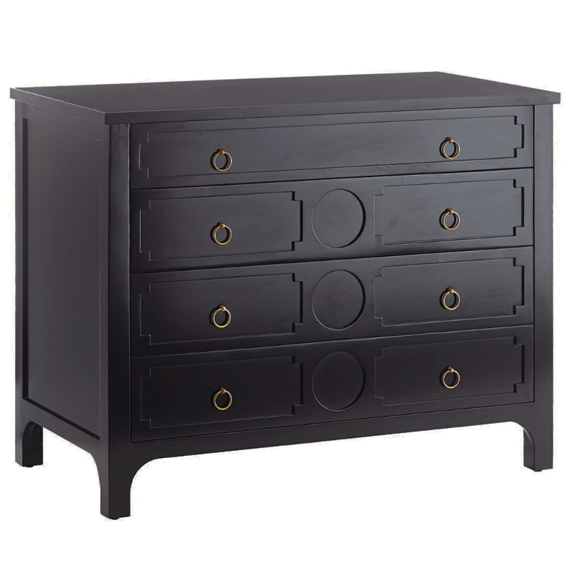 Комод с 4-мя ящиками Lawrence chest of drawers Black Черный Черный в Екатеринбурге | Loft Concept 