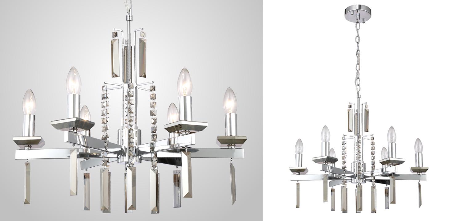 Люстра Vivien Crystal Chrome Chandelier 6 - фото