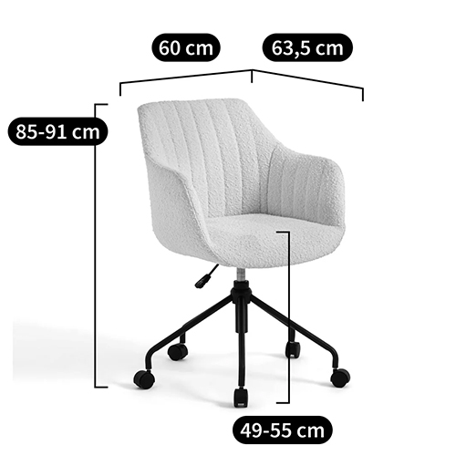 Вращающееся кресло с обивкой букле Boucle Office Chair в Екатеринбурге