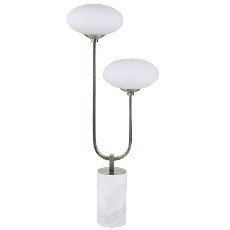 Oval Balls Mushrooms Table Lamp Silver Серебряный Прозрачный белый в Екатеринбурге | Loft Concept 