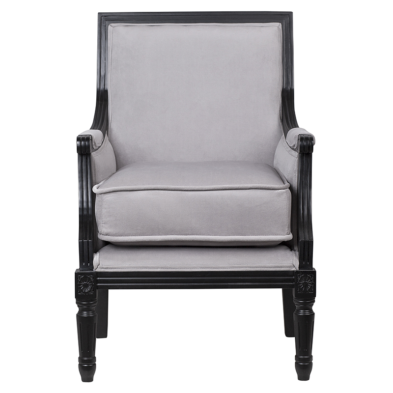 Кресло Harry Armchair black and grey velour Серый Черный в Екатеринбурге | Loft Concept 