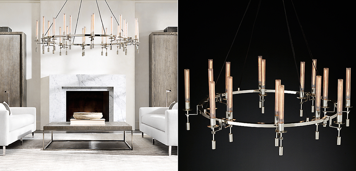 Люстра Restoration Hardware Fontanelle Chandelier nickel - фото