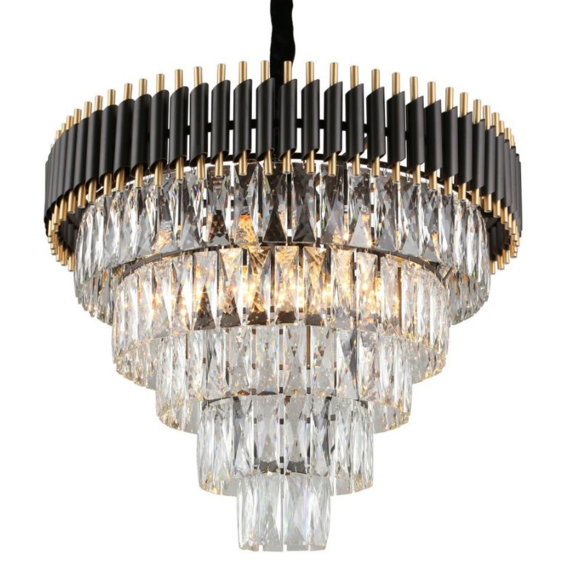 Empire Black Chandelier Crystal D 66 Черный Прозрачное Стекло Золотой в Екатеринбурге | Loft Concept 