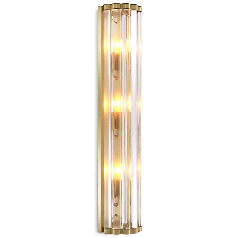 Бра Eichholtz Wall Lamp Amalfi Brass Прозрачное Стекло Латунь в Екатеринбурге | Loft Concept 