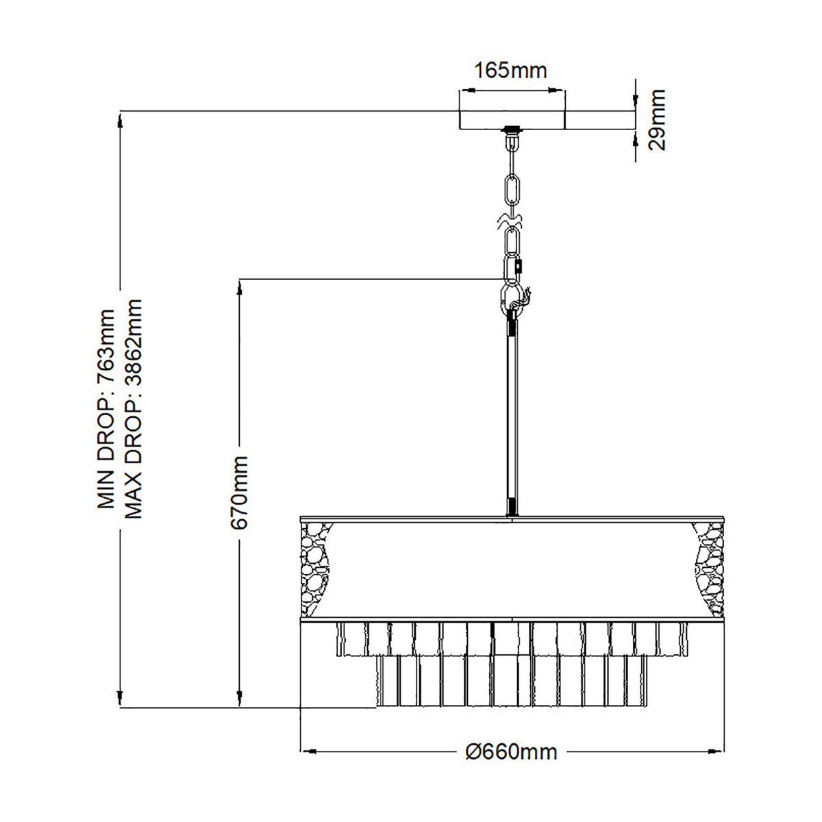 Люстра круглая с подвесками из текстурированного стекла молочного цвета Hinkley в Екатеринбурге