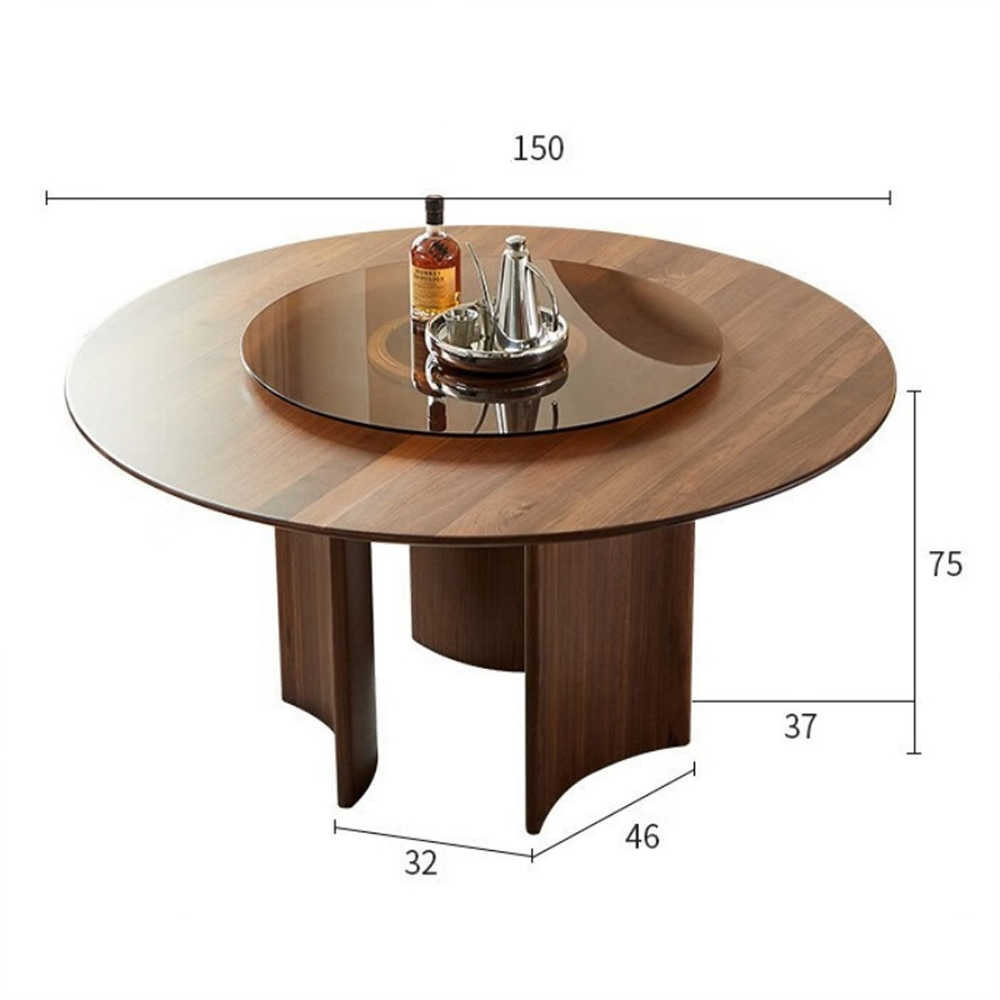 Стол обеденный круглый с двойной столешницей Walnut Wood Table в Екатеринбурге