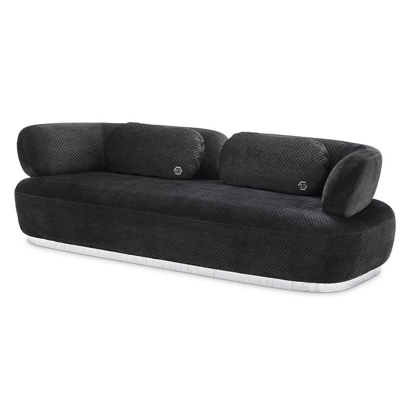 Диван Philipp Plein Sofa Signature Чёрный Черный Золотой в Екатеринбурге | Loft Concept 