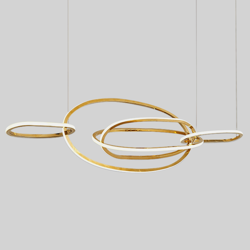 Люстра Horizontal Gold Oval Rings Chandelier Золотой в Екатеринбурге | Loft Concept 