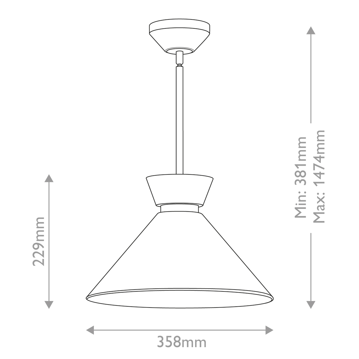 Подвесной светильник с белым стеклянным конусным плафоном Alora Mood в Екатеринбурге