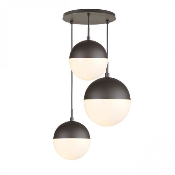 Подвесной светильник Copper Light Black Pendant 3 Черный Белый в Екатеринбурге | Loft Concept 