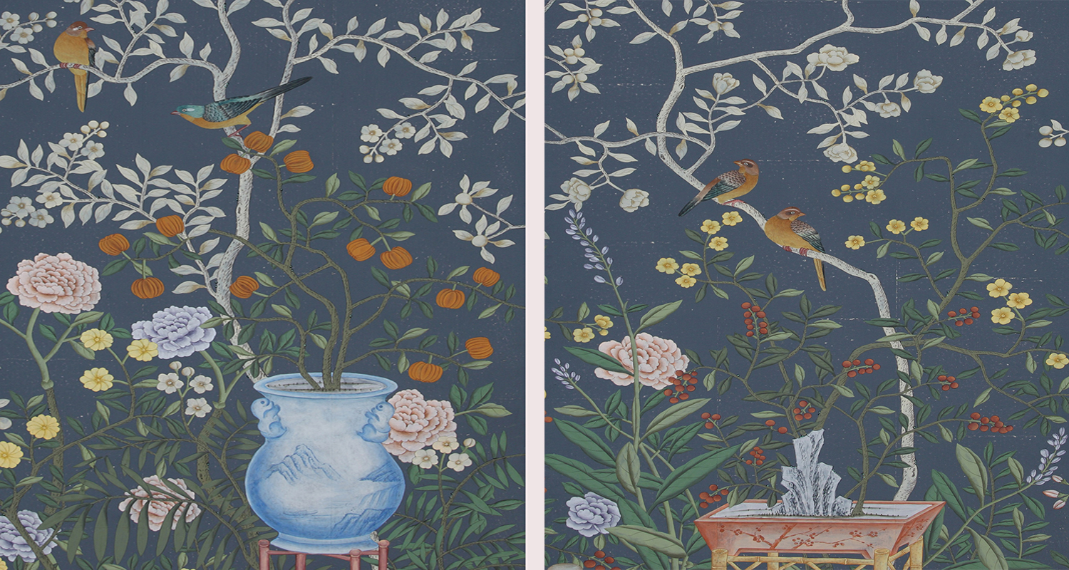 Обои ручная роспись Temple Newsam Dark Blue - фото №1