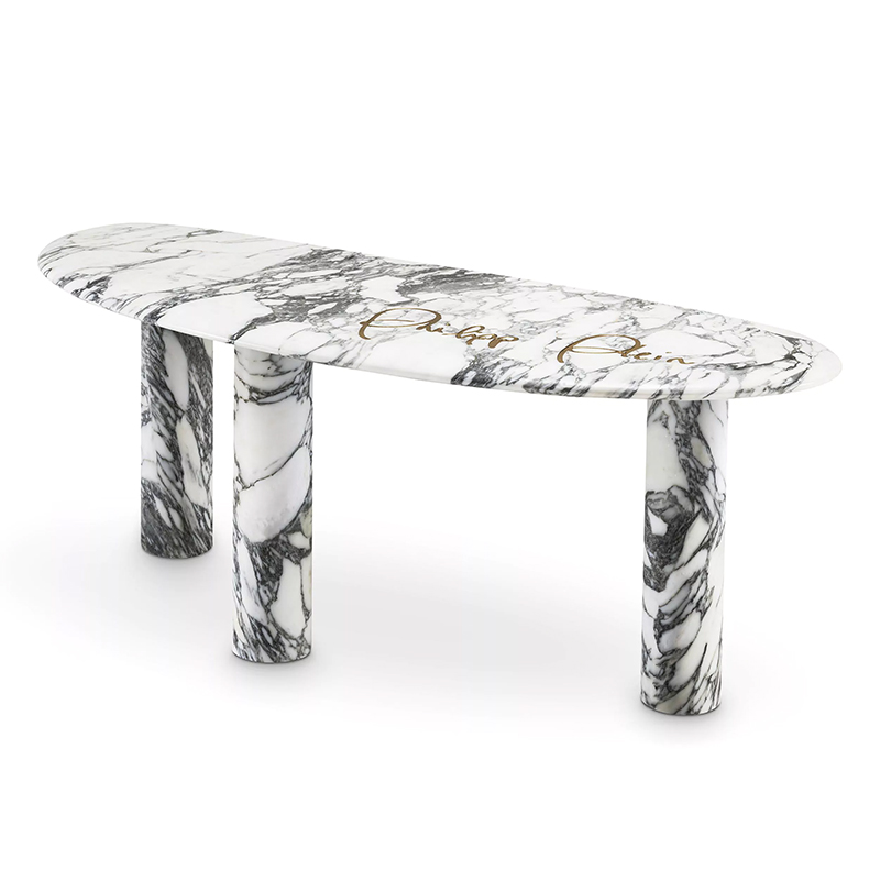 Консоль Philipp Plein Console Table Forte Белый Мрамор Bianco Золотой в Екатеринбурге | Loft Concept 