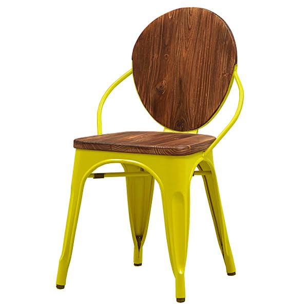 Стул Tolix chair Wooden Yellow Дуб темный Желтый в Екатеринбурге | Loft Concept 