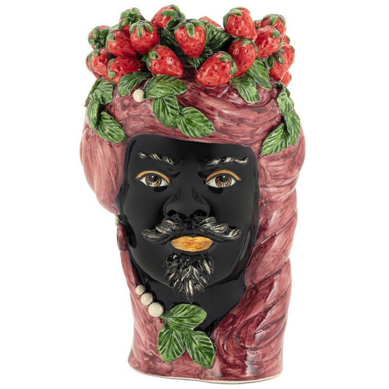 Ваза Vase Strawberries Head Man Bordeaux Бургундский красный Красный Черный Зеленый Мульти в Екатеринбурге | Loft Concept 