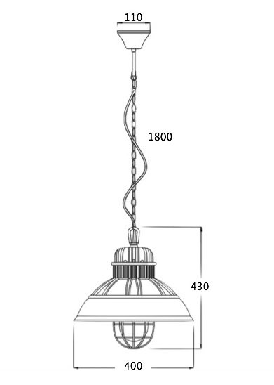 Подвесной светильник Loft Industrial Metal Cage Elder в Екатеринбурге