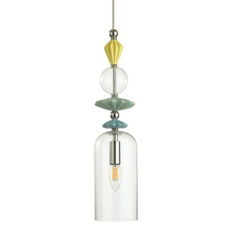 Подвесной светильник Iris Glas hanging lamp candy C chrome Прозрачное Стекло Прозрачный желтый Голубой Хром Прозрачный зеленый в Екатеринбурге | Loft Concept 