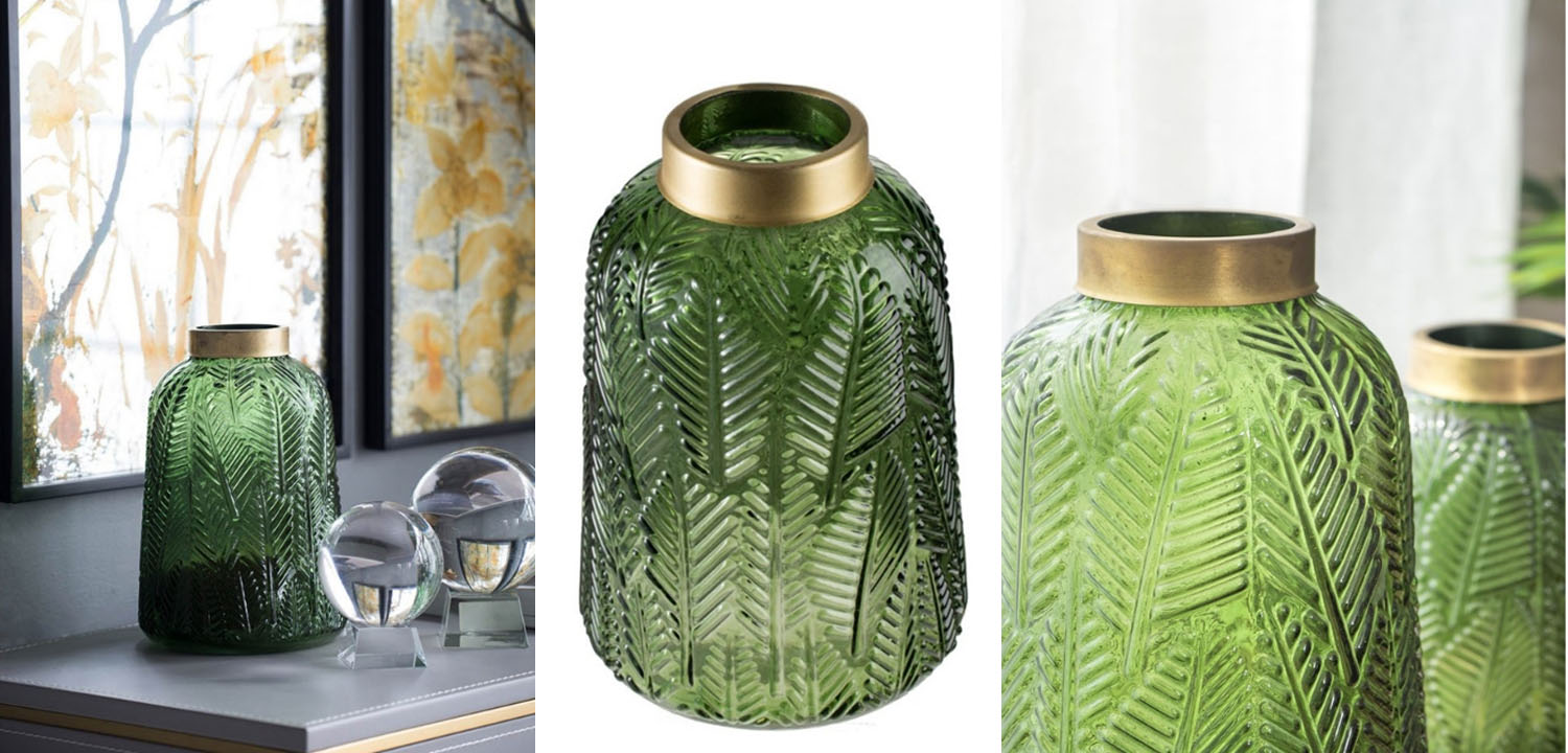 Ваза Green Vase Golden Throat high - фото