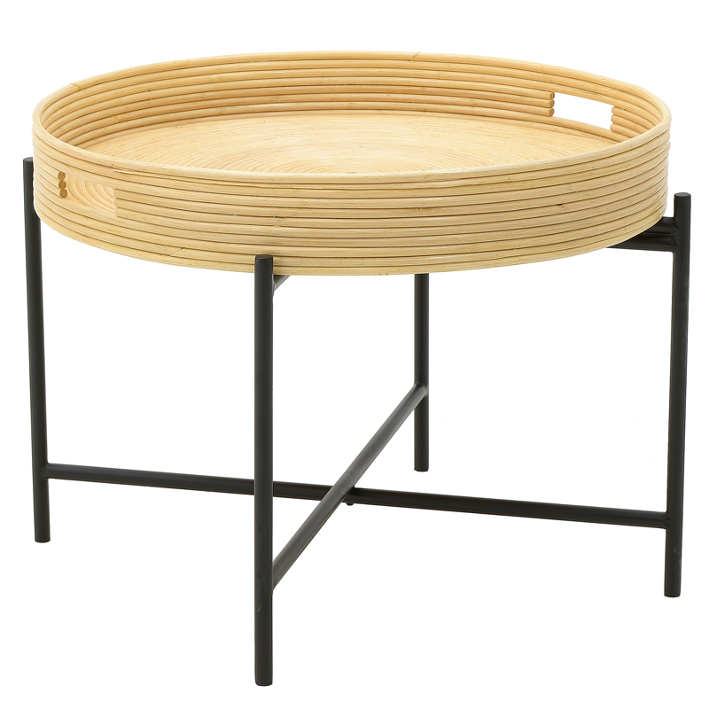 Кофейный стол-поднос Odelis Rattan Table Черный Древесина в Екатеринбурге | Loft Concept 