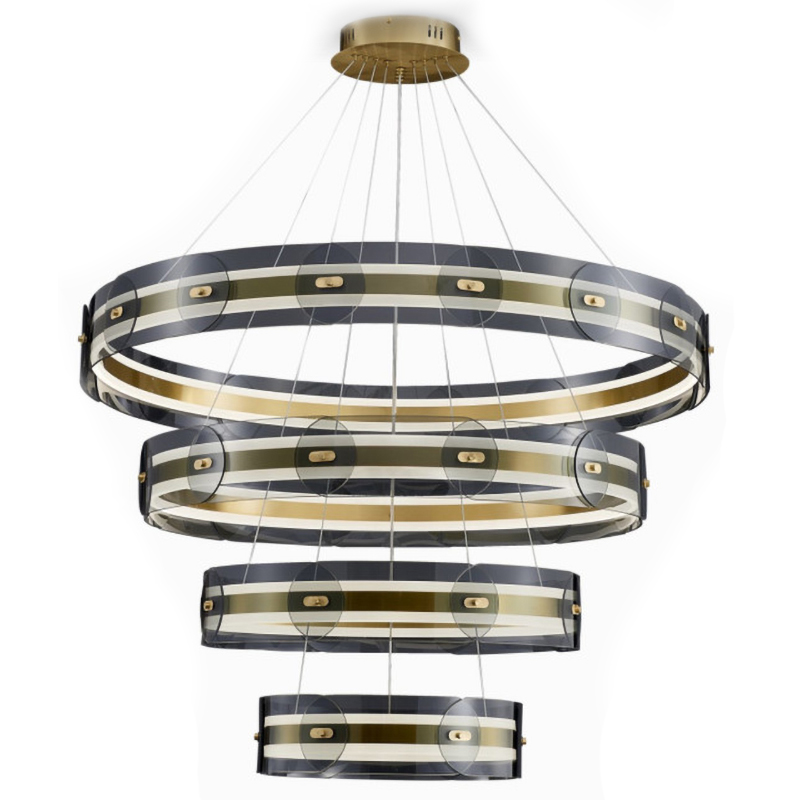 Люстра Gold 3 ring horizontal chandelier Прозрачный Латунь в Екатеринбурге | Loft Concept 