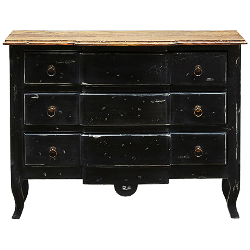 Комод в винтажном стиле Renee Black Vintage Commode Черный Коричневый Винтажный черный в Екатеринбурге | Loft Concept 