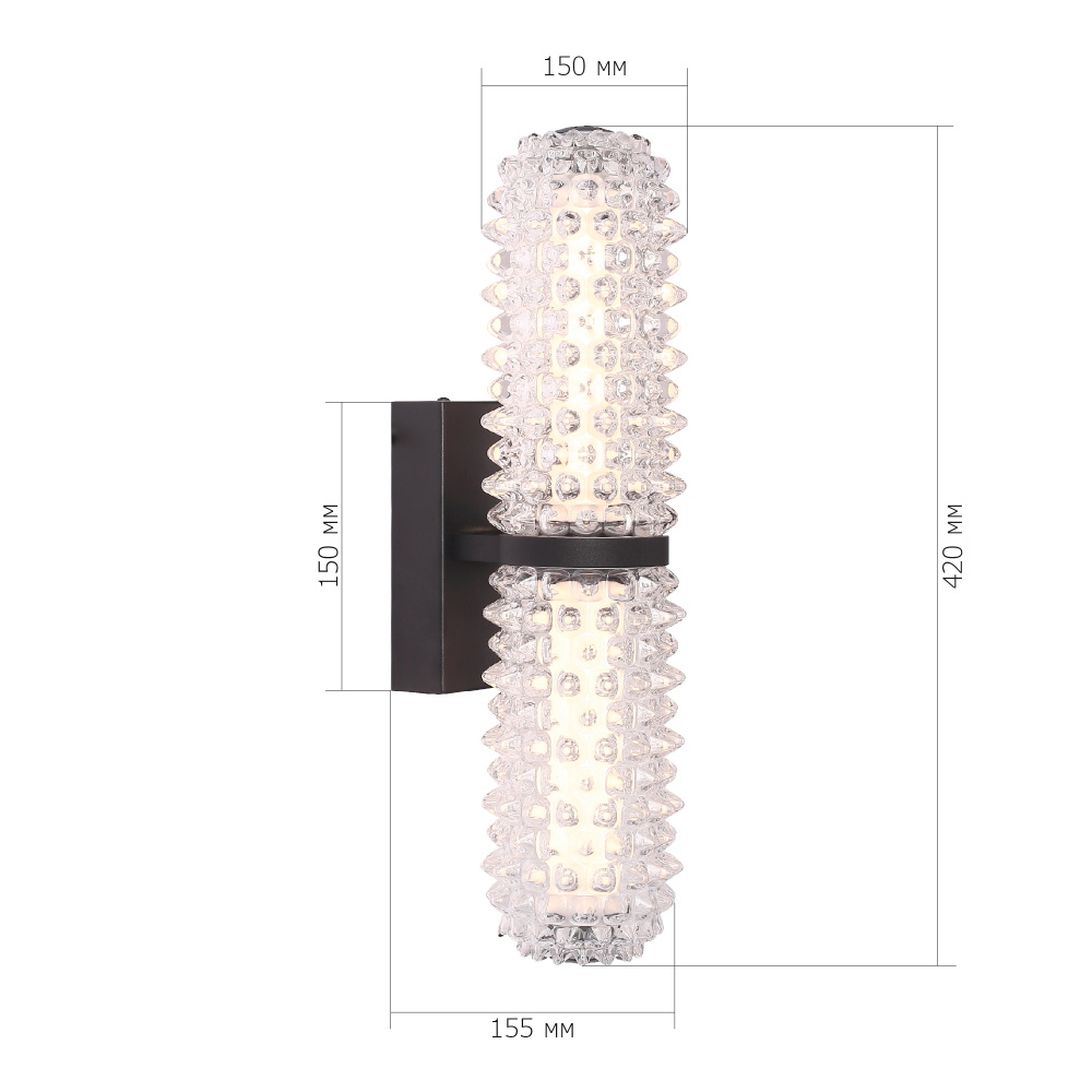 Бра с факутрным стеклянным плафоном Sonora в Екатеринбурге
