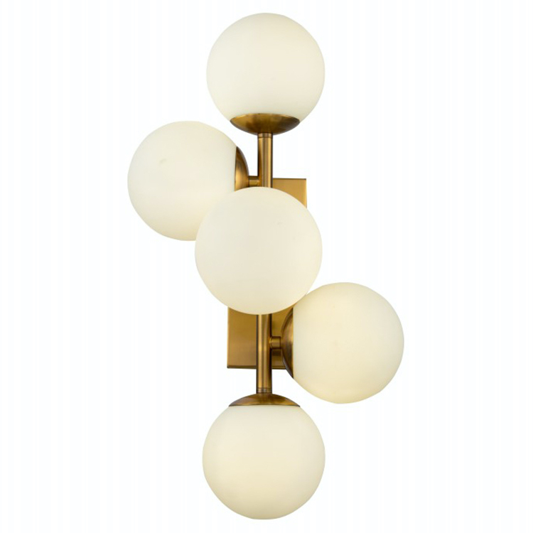 Бра White Balls Sconces Белое матовое стекло Латунь в Екатеринбурге | Loft Concept 