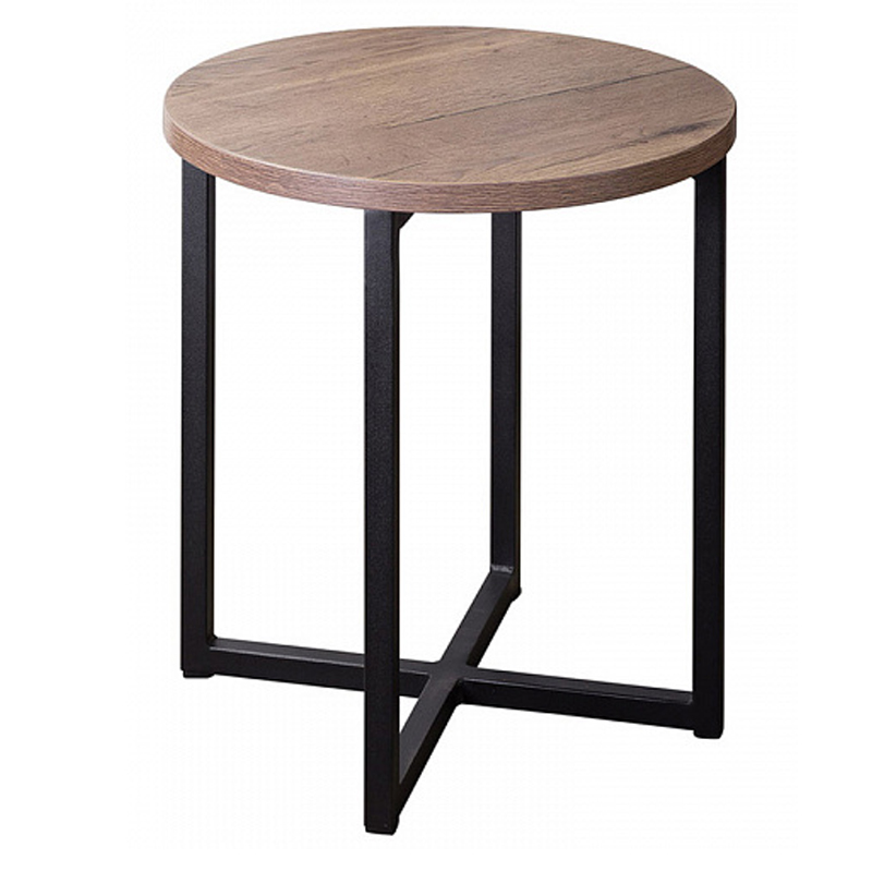 Приставной стол Industrial Oak Heidi Side Table Черный Дерево Табак в Екатеринбурге | Loft Concept 