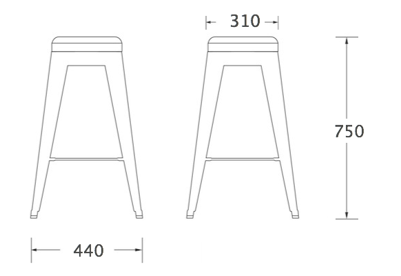 Барный стул Tolix Board Seat barstool в Екатеринбурге