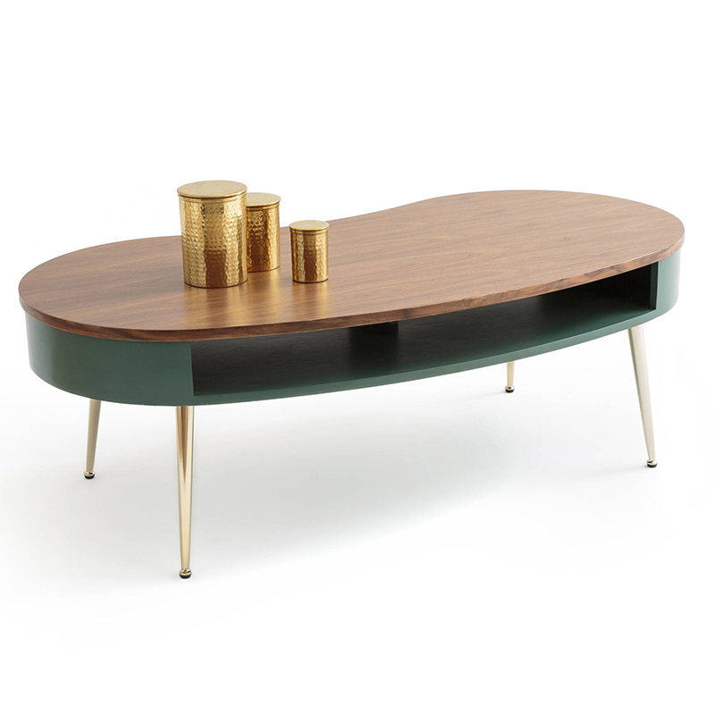 Кофейный стол Torborg Coffee Table Орех Изумрудный Золотой в Екатеринбурге | Loft Concept 