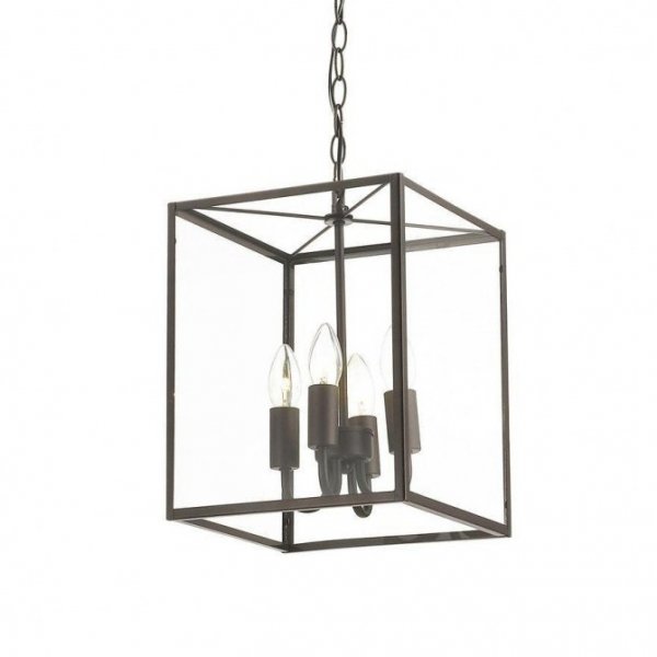 Подвесной светильник Loft Industrial Ortogonal Pendant Cube Brown 4 Прозрачное Стекло Коричневый в Екатеринбурге | Loft Concept 