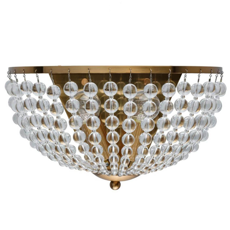 Бра Virginia Clear Beads Wall Lamp Gold Золотой Прозрачное Стекло в Екатеринбурге | Loft Concept 