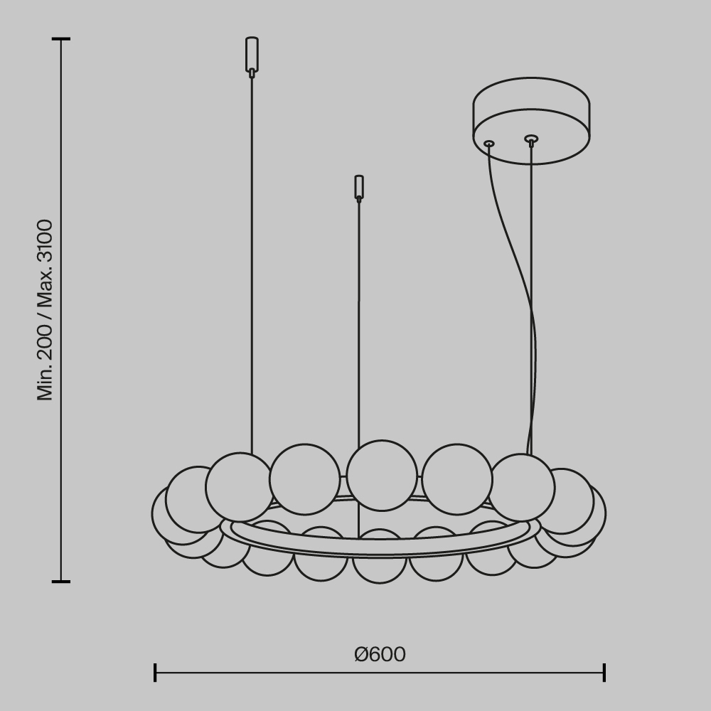 Люстра подвесная Ambre 3000К в Екатеринбурге