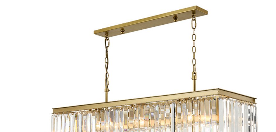 Люстра RH 1920s Odeon Clear Gold Square Chandelier - фото №1