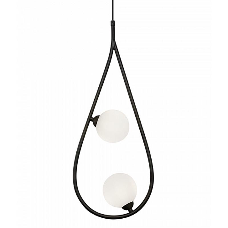 Люстра Marcan 2 Ball Chandelier Black Черный Белый в Екатеринбурге | Loft Concept 