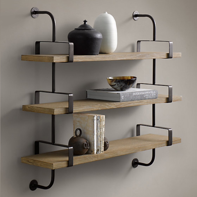 Полка из Дуба RH SHELVING & LEDGES 105 см Графит в Екатеринбурге | Loft Concept 