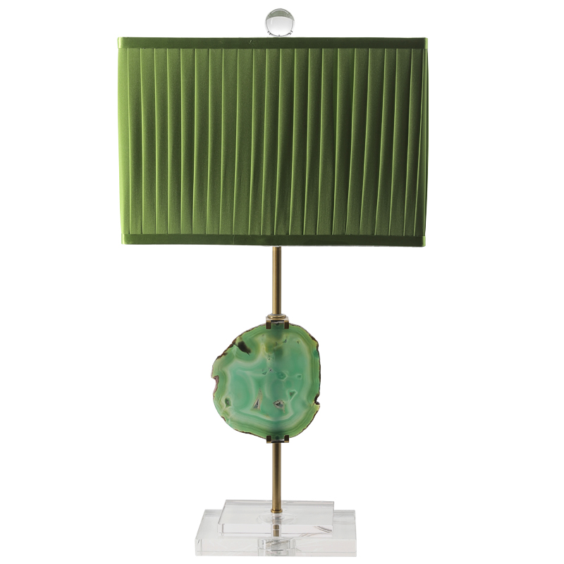 Настольная лампа Green Agate Design Table Lamp Зеленый Латунь Прозрачное Стекло в Екатеринбурге | Loft Concept 