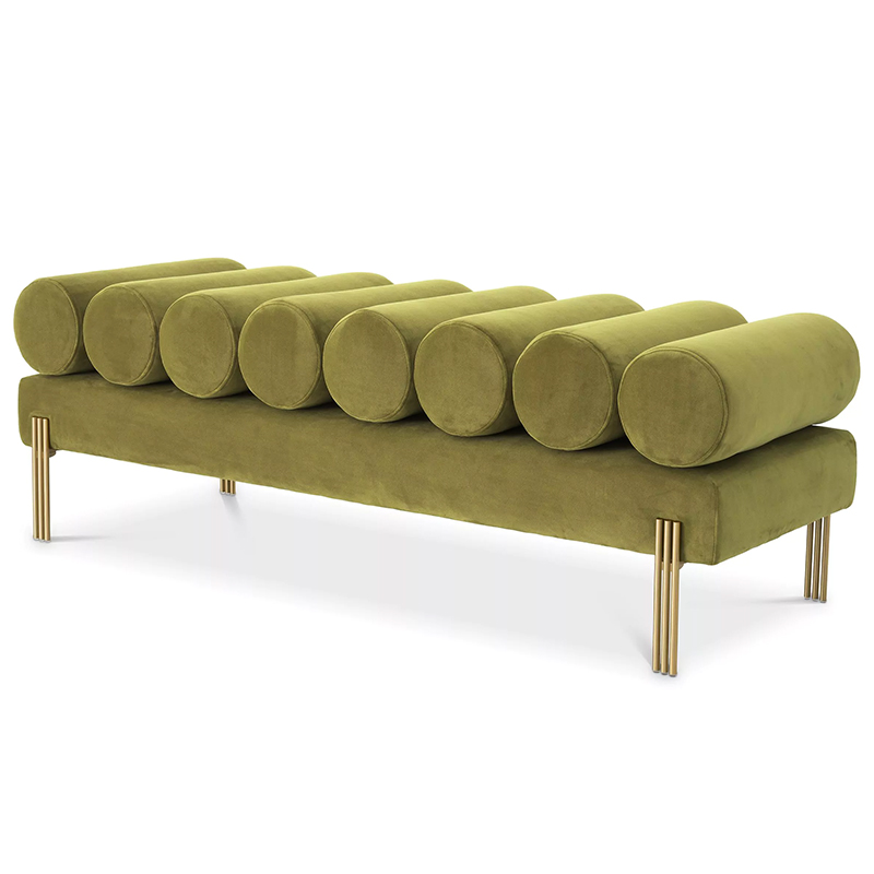 Банкетка Eichholtz Bench Oxley Green Зеленый Латунь в Екатеринбурге | Loft Concept 