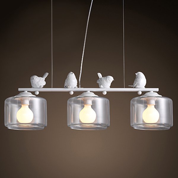 Светильник Provence Bird Pendant Line 3 cylinder Белый в Екатеринбурге | Loft Concept 