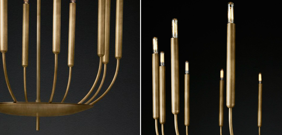 Люстра RH Quenouilles Round Chandelier brass - фото №1