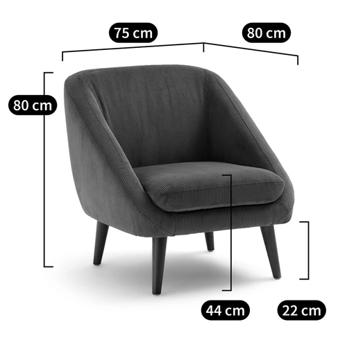 Кресло серое Pauley Grey Armchair в Екатеринбурге