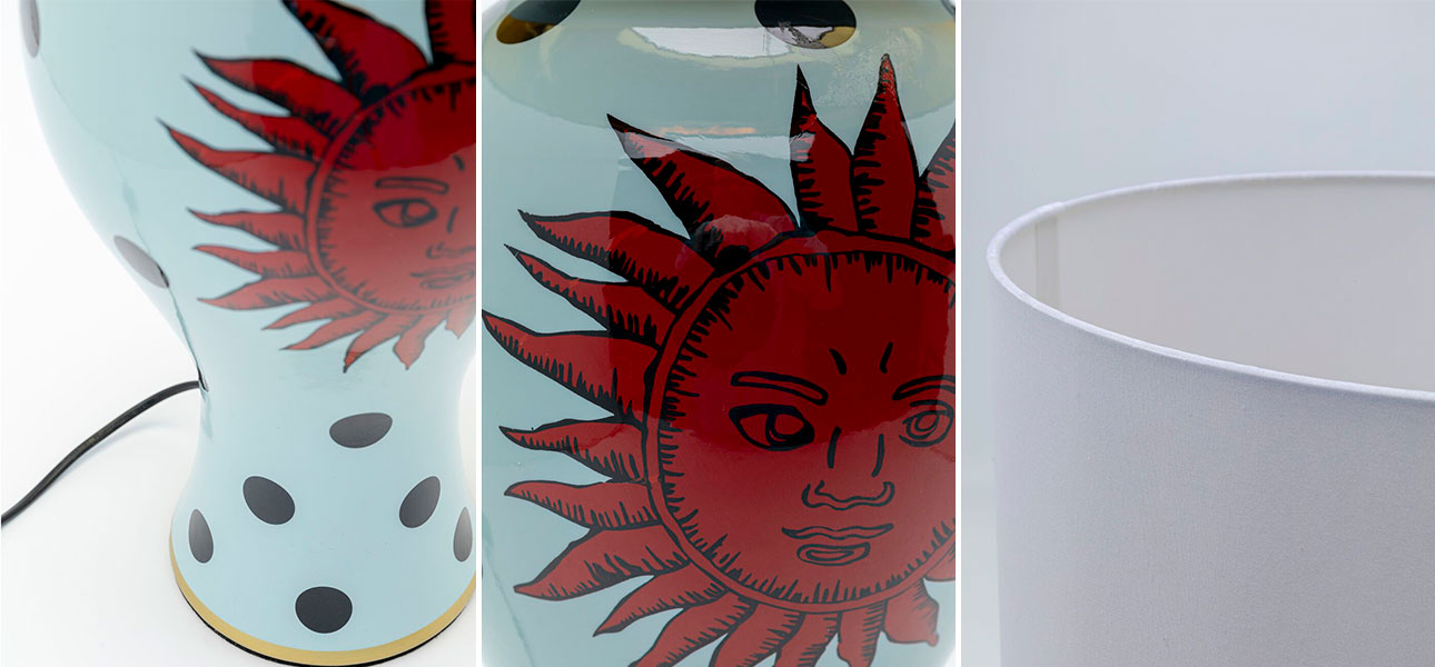 Настольная лампа с черным абажуром Red sun - фото №1